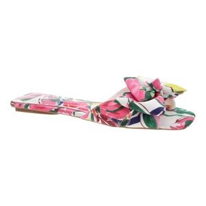 On 34th Women's Jazminn Bow Slip On Slide Flat Sandals Multi Floral Size 7 1/2